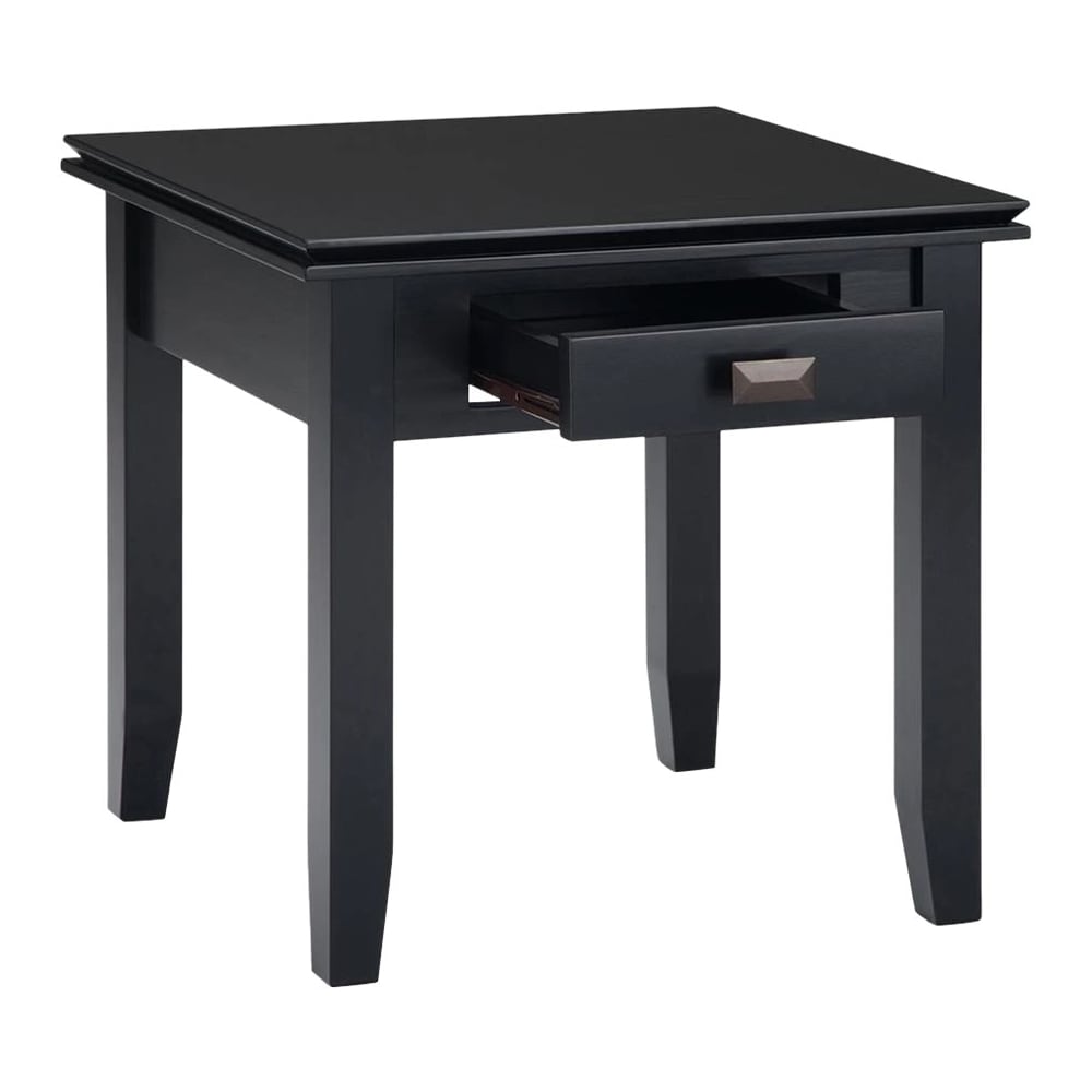 Simpli Home - Artisan Square Wood 1-Drawer Side Table - Black_1