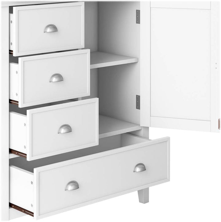 Simpli Home - Redmond SOLID WOOD 39 inch Wide Transitional Medium Storage Cabinet in - White_5