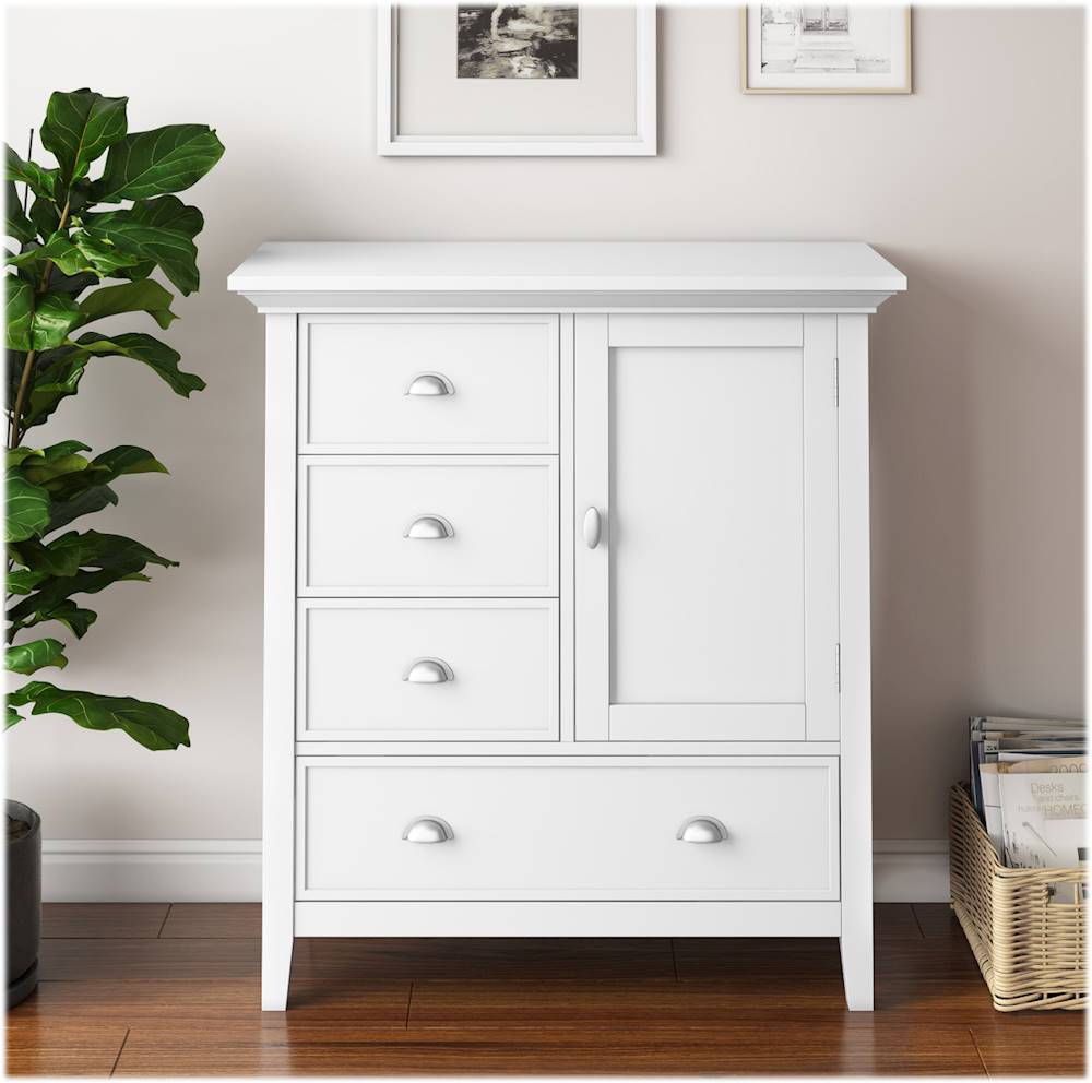 Simpli Home - Redmond SOLID WOOD 39 inch Wide Transitional Medium Storage Cabinet in - White_4