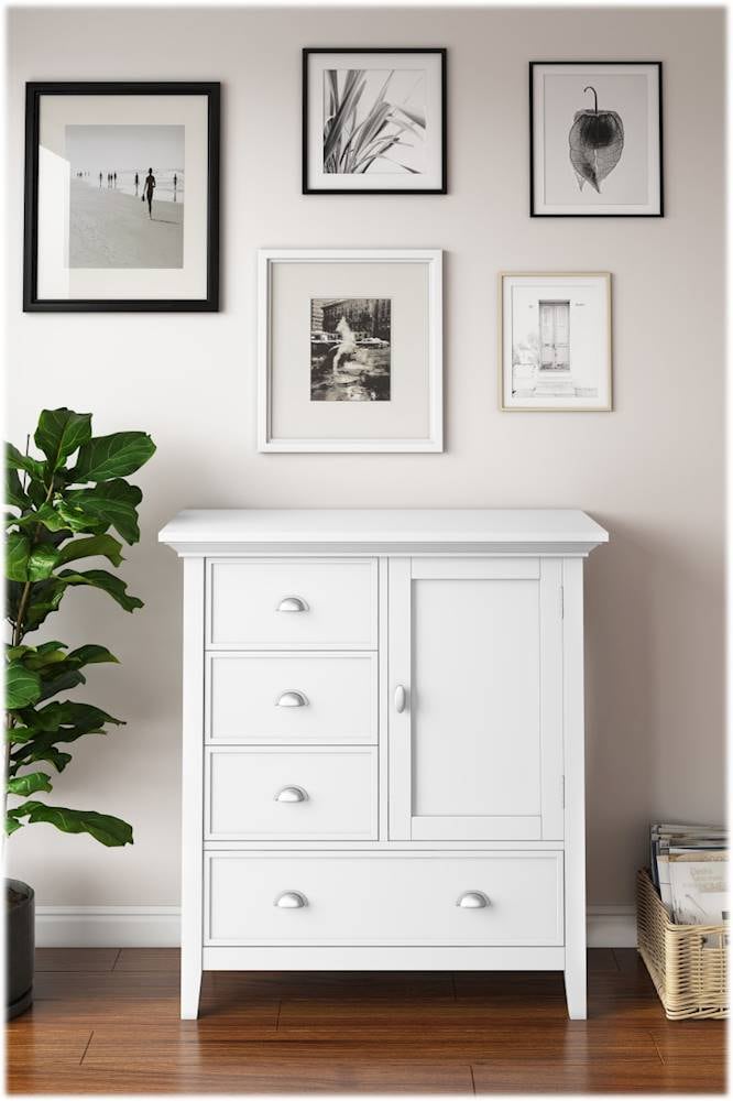 Simpli Home - Redmond SOLID WOOD 39 inch Wide Transitional Medium Storage Cabinet in - White_3