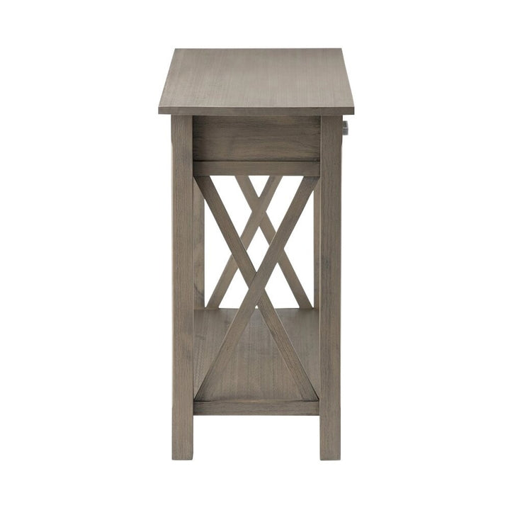 Simpli Home - Kitchener Rectangular Contemporary Wood 2-Drawer Console Table - Farmhouse Gray_4