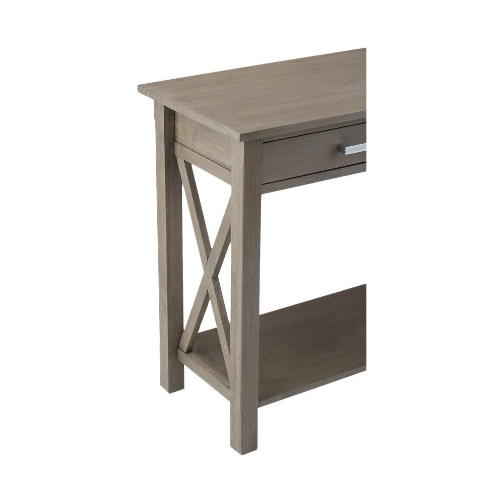 Simpli Home - Kitchener Rectangular Contemporary Wood 2-Drawer Console Table - Farmhouse Gray_3