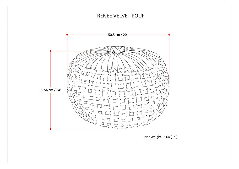 Simpli Home - Renee Round Transitional Velvet/Polystyrene Pouf - Teal_1