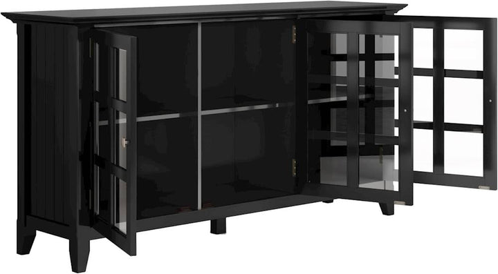 Simpli Home - Acadian SOLID WOOD 62 inch Wide Transitional Wide Storage Cabinet in - Black_6