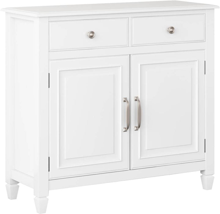 Simpli Home - Connaught Traditional Solid Wood Entryway Storage Cabinet - White_1