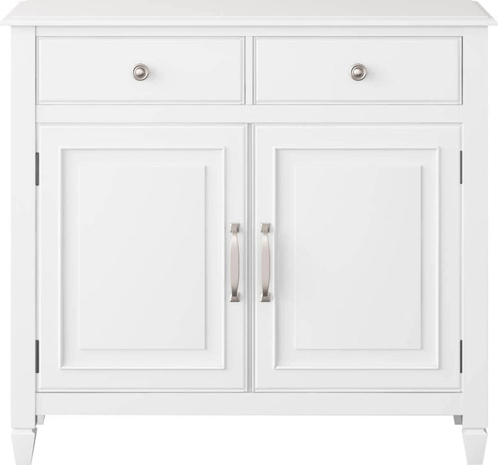 Simpli Home - Connaught Traditional Solid Wood Entryway Storage Cabinet - White_0