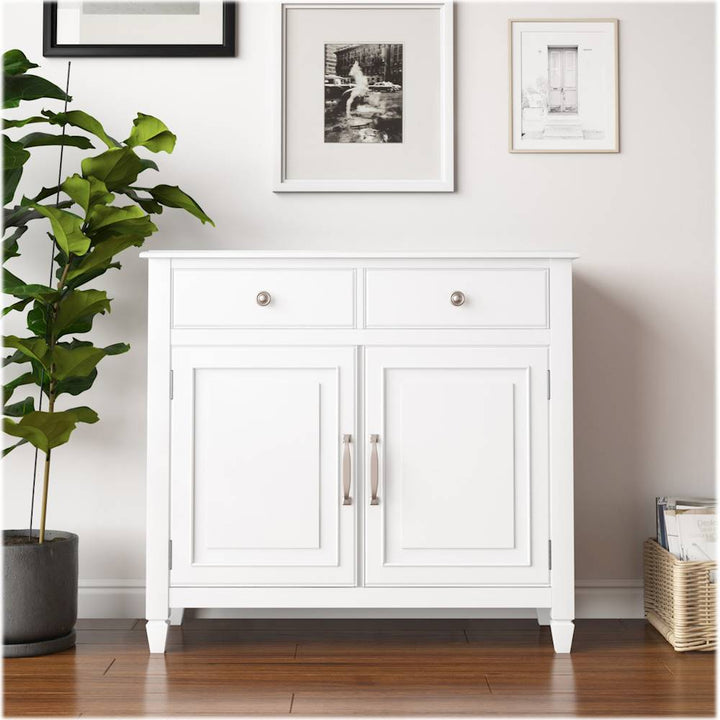 Simpli Home - Connaught Traditional Solid Wood Entryway Storage Cabinet - White_2