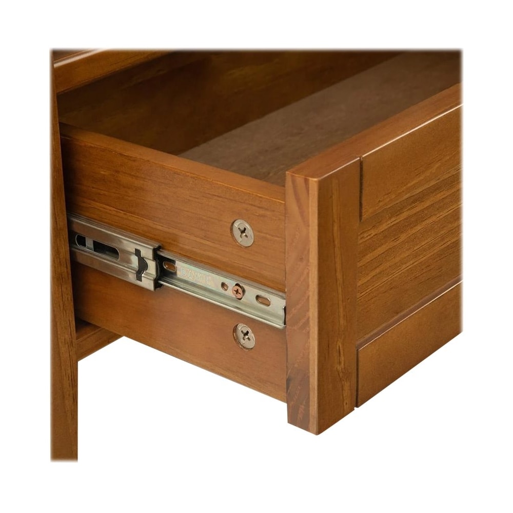 Simpli Home - Warm Shaker Rectangular Rustic Wood 4-Drawer Console Table - Light Golden Brown_7