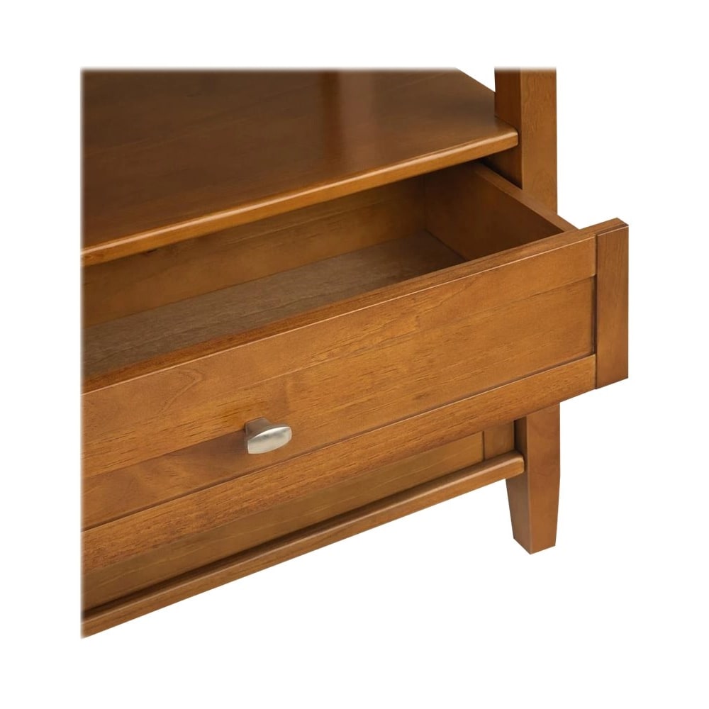 Simpli Home - Warm Shaker Rectangular Rustic Wood 4-Drawer Console Table - Light Golden Brown_5