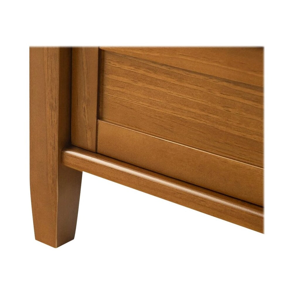 Simpli Home - Warm Shaker Rectangular Rustic Wood 4-Drawer Console Table - Light Golden Brown_3