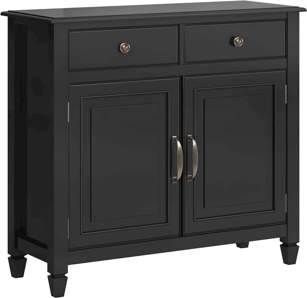 Simpli Home - Connaught Traditional Solid Wood Entryway Storage Cabinet - Black_1