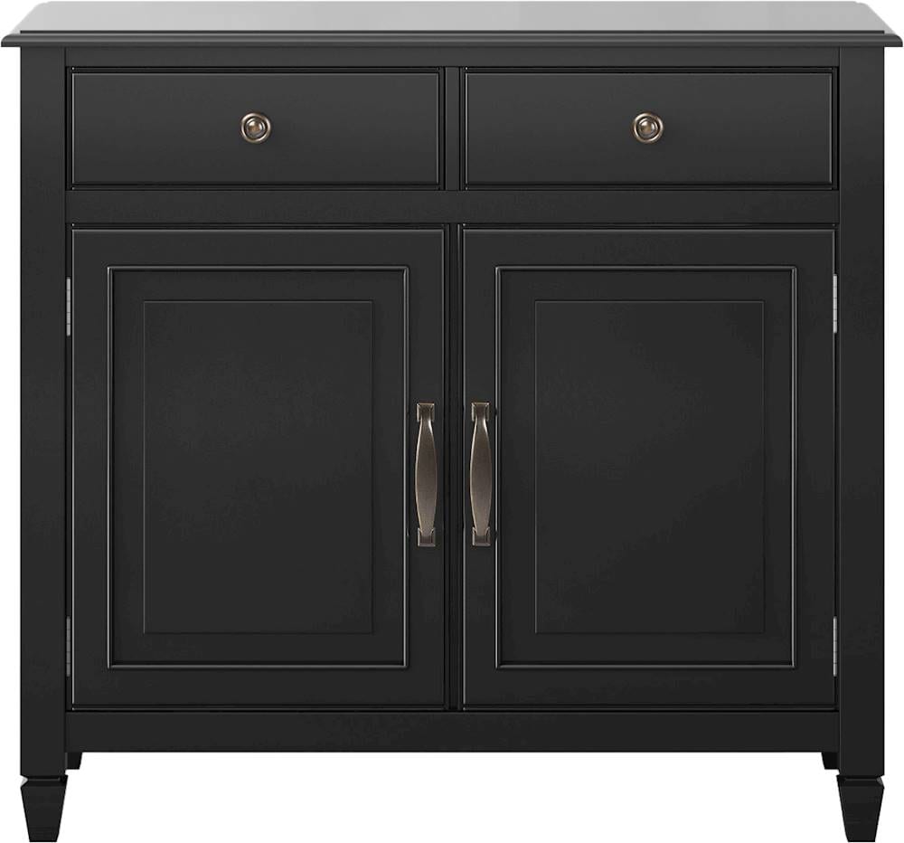 Simpli Home - Connaught Traditional Solid Wood Entryway Storage Cabinet - Black_0