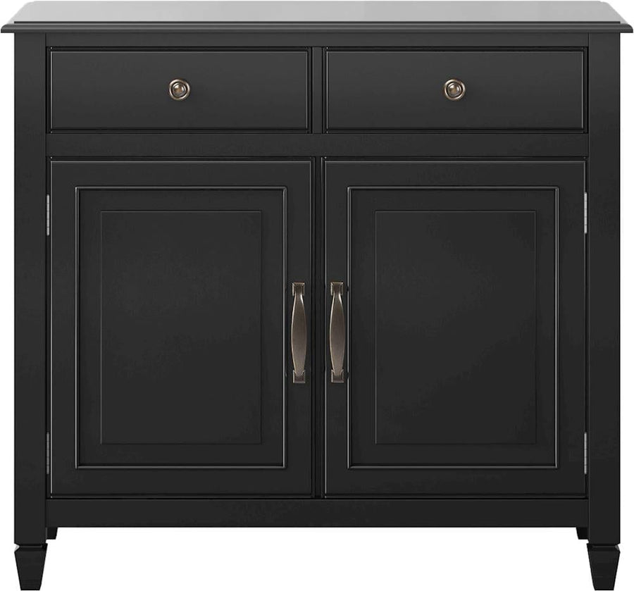 Simpli Home - Connaught Traditional Solid Wood Entryway Storage Cabinet - Black_0