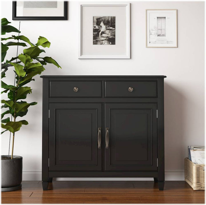 Simpli Home - Connaught Traditional Solid Wood Entryway Storage Cabinet - Black_2