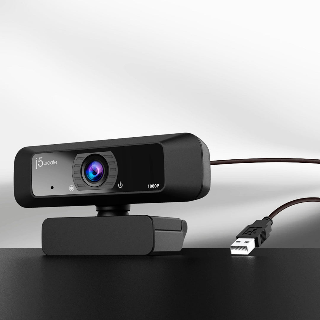 j5create - USB 1920 x 1080 Webcam with 360° Rotation - Black_4