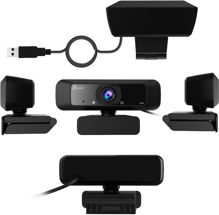 j5create - USB 1920 x 1080 Webcam with 360° Rotation - Black_2