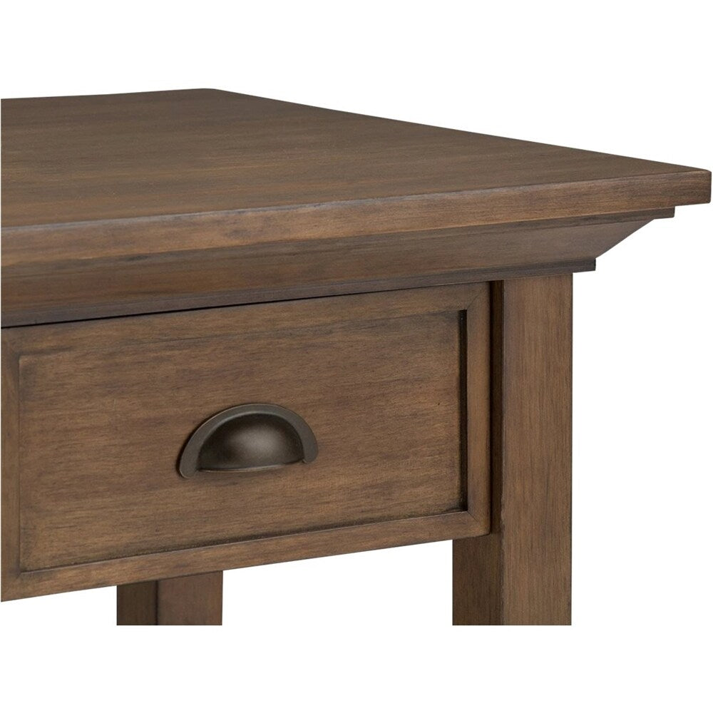 Simpli Home - Redmond Square Rustic Wood 1-Drawer End Table - Rustic Natural Aged Brown_3