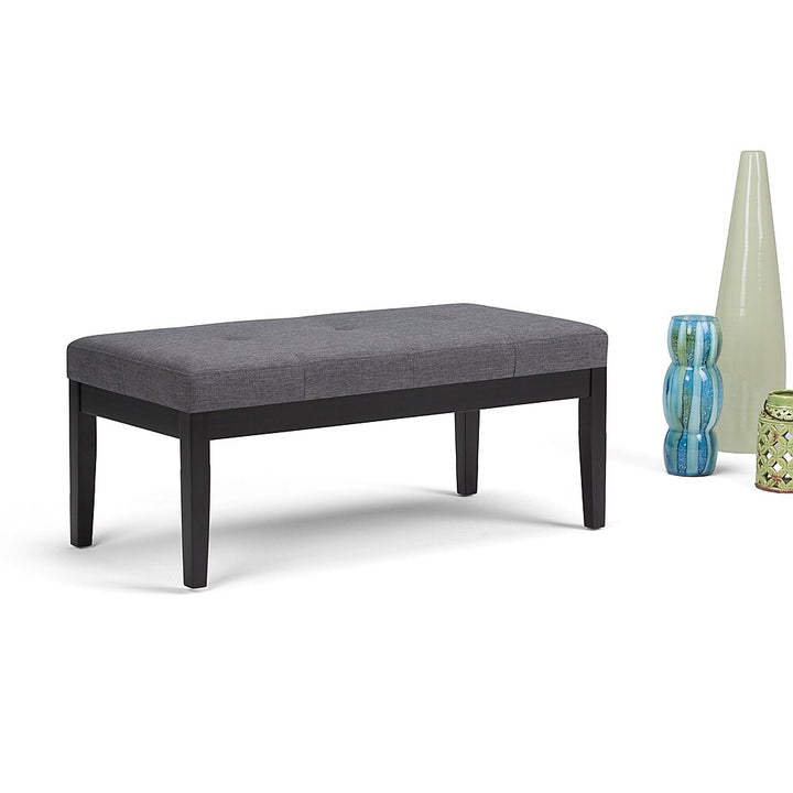 Simpli Home - Lacey 43 inch Wide Contemporary Rectangle Tufted Ottoman Bench - Slate Gray_10