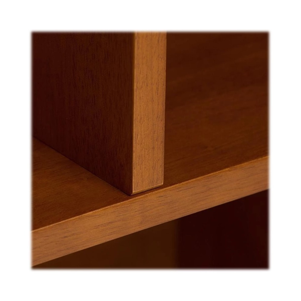Simpli Home - Draper Mid-Century Modern Solid Hardwood 6-Shelf 2-Drawer Bookcase - Teak Brown_9