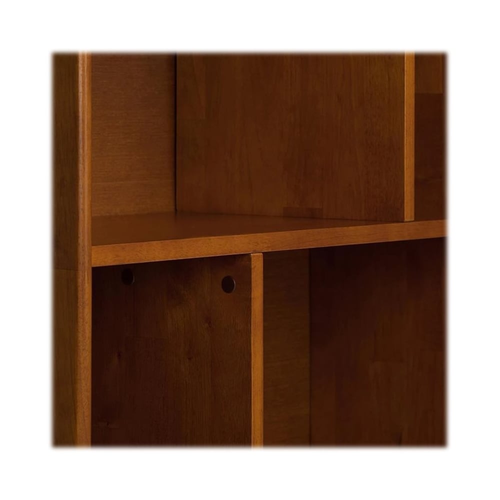 Simpli Home - Draper Mid-Century Modern Solid Hardwood 6-Shelf 2-Drawer Bookcase - Teak Brown_6