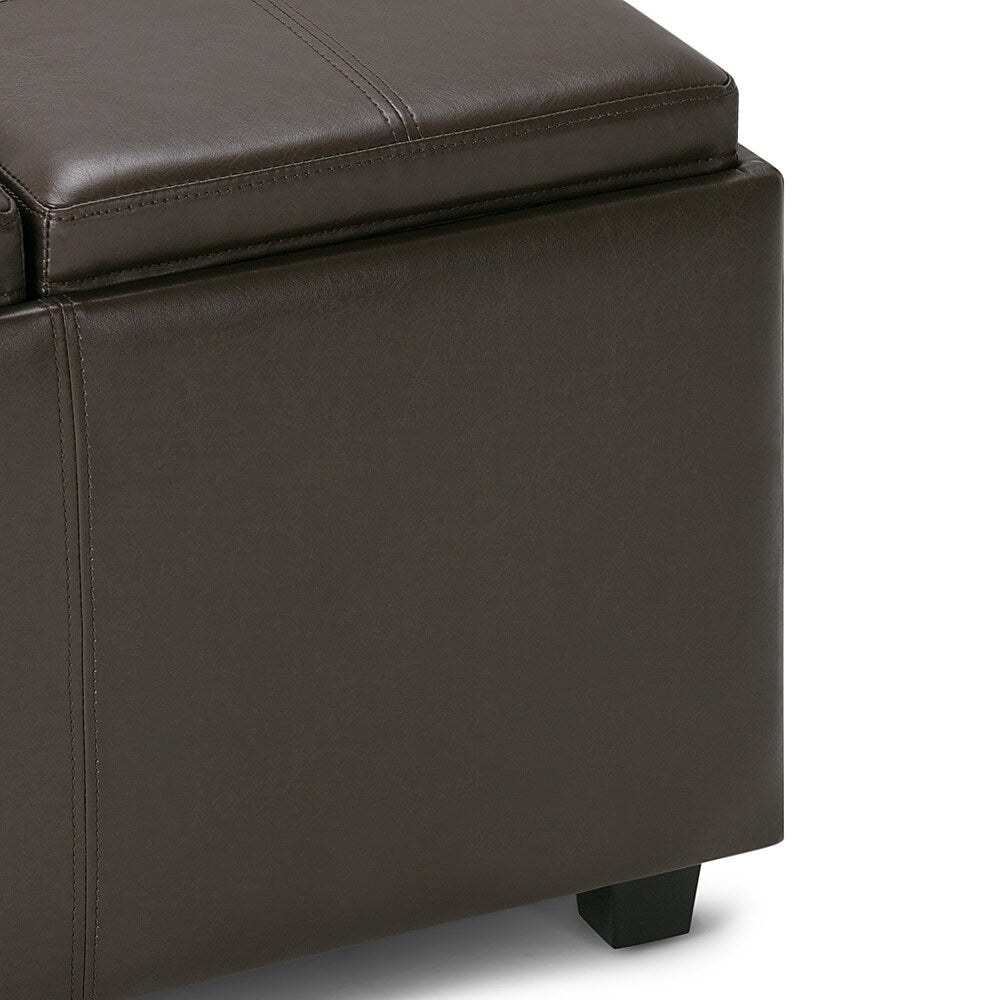 Simpli Home - Avalon 42 inch Wide Contemporary Rectangle Storage Ottoman - Chocolate Brown_6