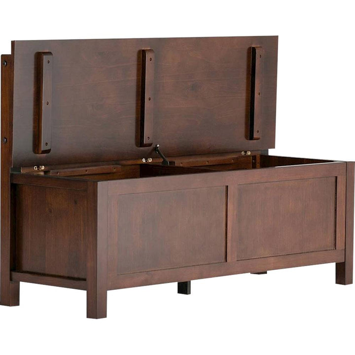 Simpli Home - Artisan Rectangular Contemporary Wood Storage Bench - Russet Brown_7