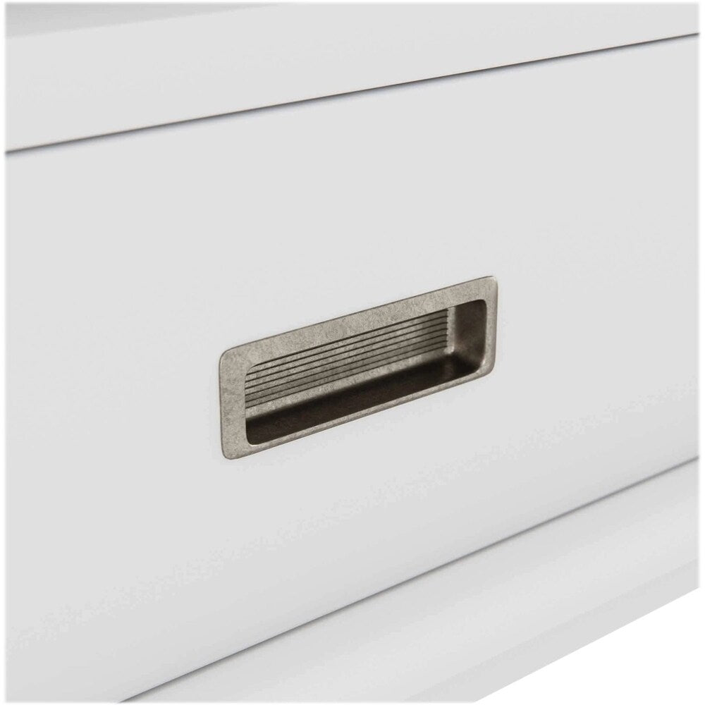 Simpli Home - Draper Mid-Century Modern Solid Hardwood 6-Shelf 2-Drawer Bookcase - White_5