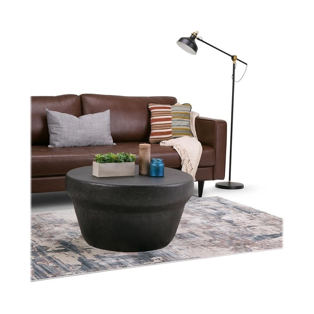Simpli Home - Garvy Round Contemporary Iron Coffee Table - Rustic Bronze_2