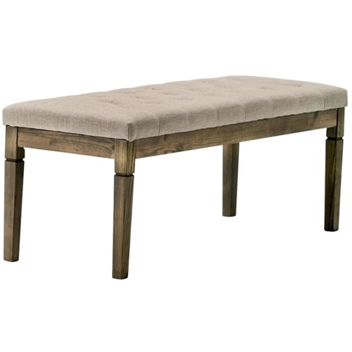 Simpli Home - Waverly Rectangular Traditional Plywood/Linen-Look Polyester Bench Ottoman - Natural_1