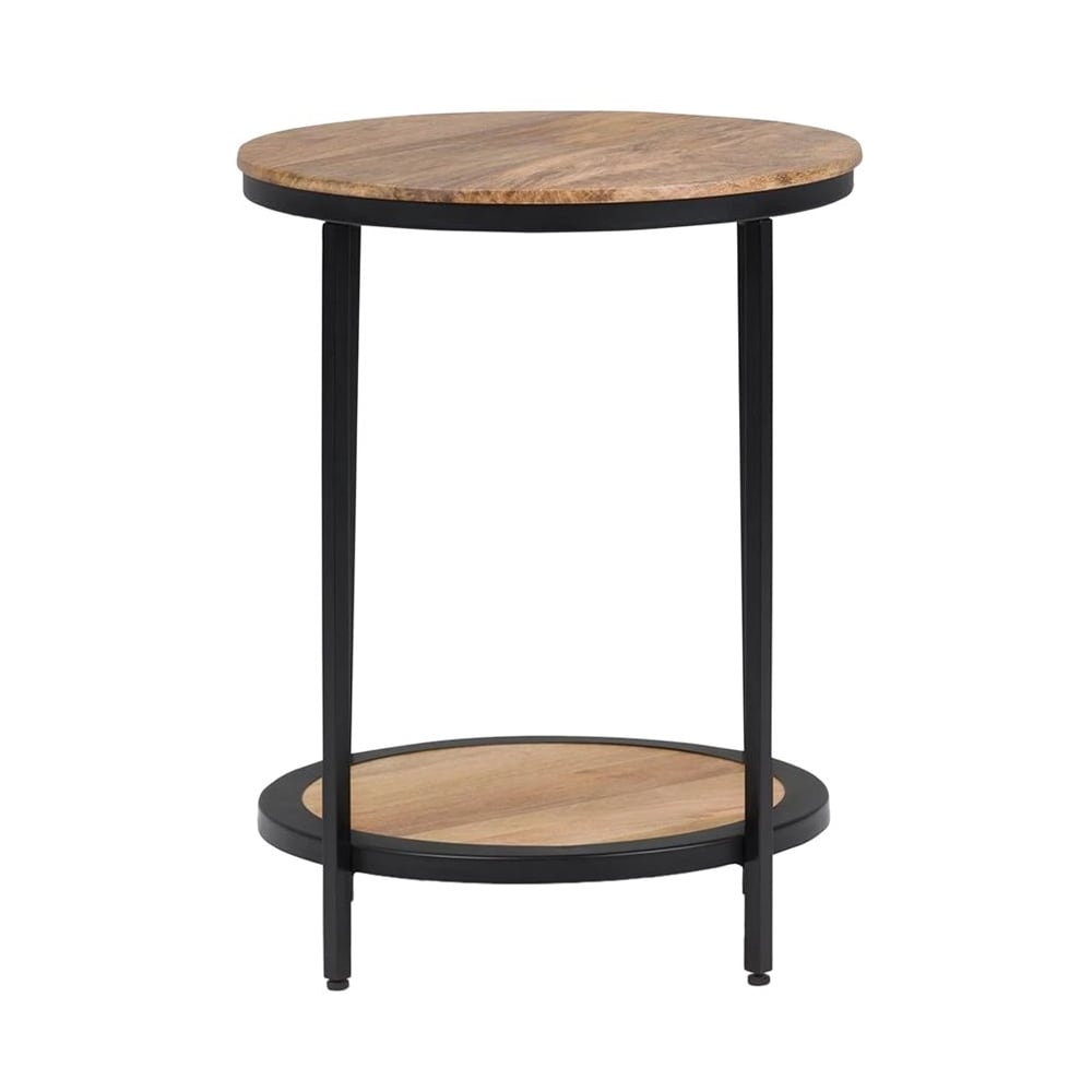 Simpli Home - Jenna Round Contemporary Mango Wood Accent Side Table - Natural_0