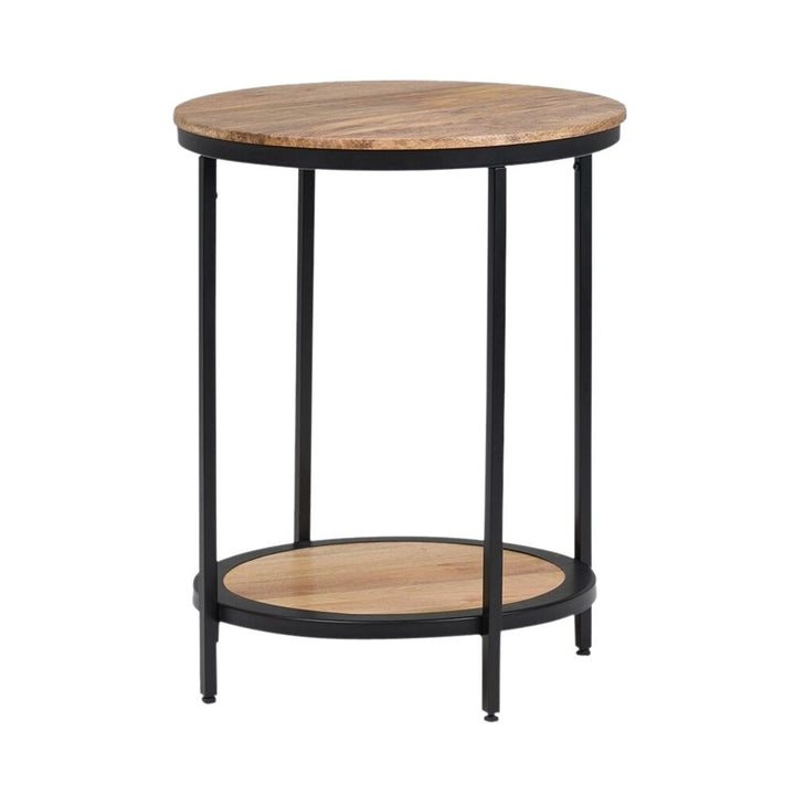 Simpli Home - Jenna Round Contemporary Mango Wood Accent Side Table - Natural_8