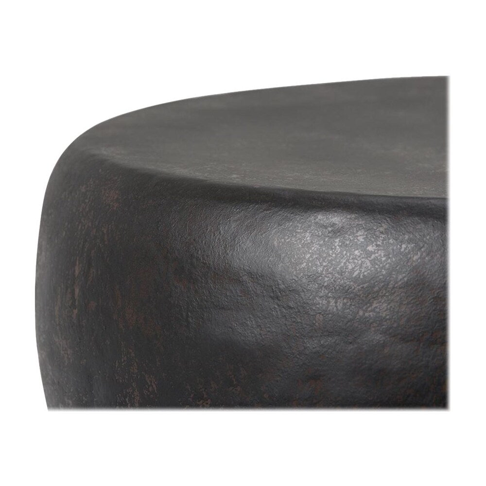 Simpli Home - Garvy Round Contemporary Iron Accent Side Table - Rustic Bronze_1
