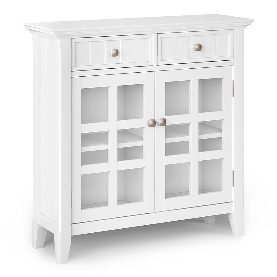 Simpli Home - Acadian SOLID WOOD 36 inch Wide Transitional Entryway Hallway Storage Cabinet in - White_0