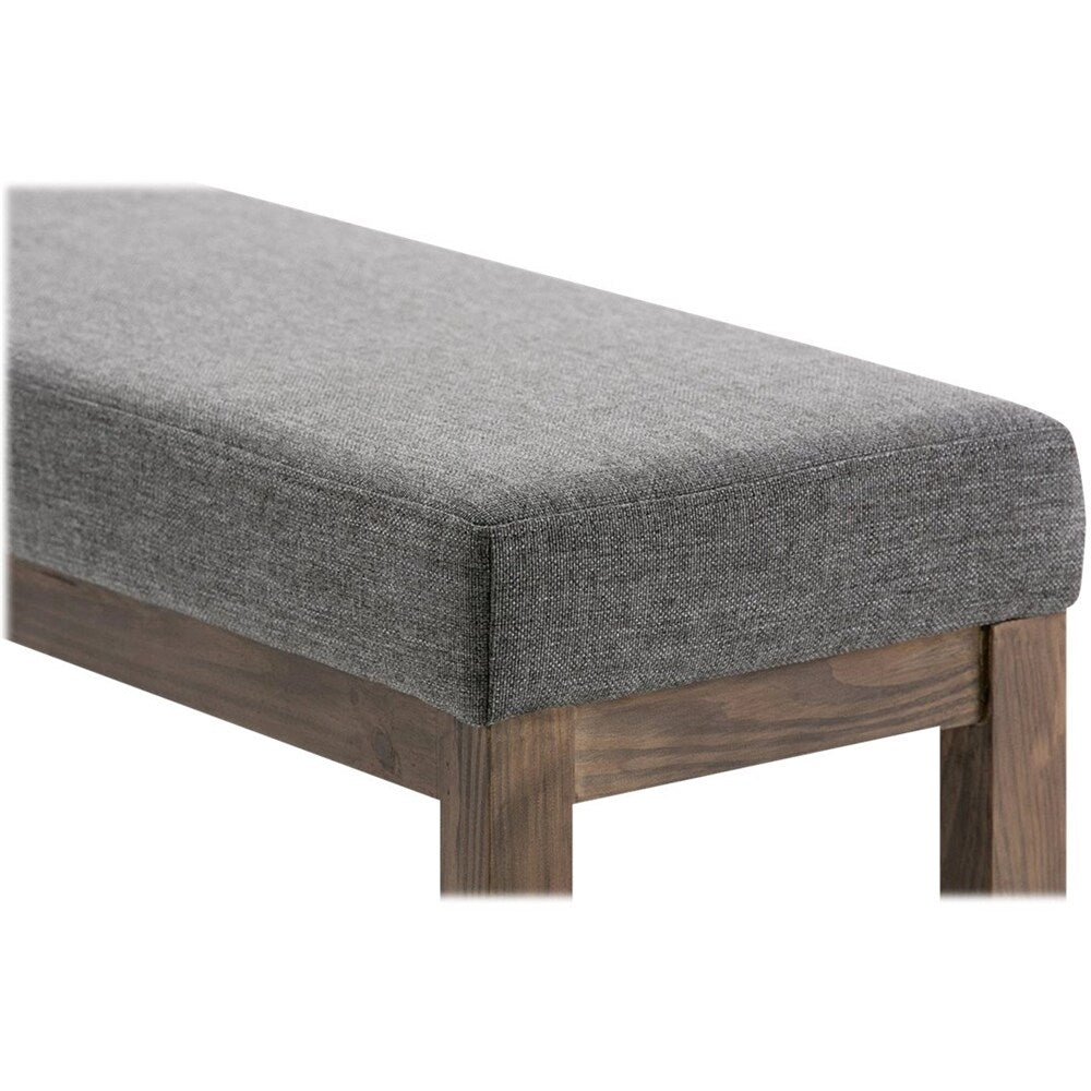 Simpli Home - Milltown Rectangular Modern Contemporary Plywood/Linen-Look Fabric Bench Ottoman - Gray_4