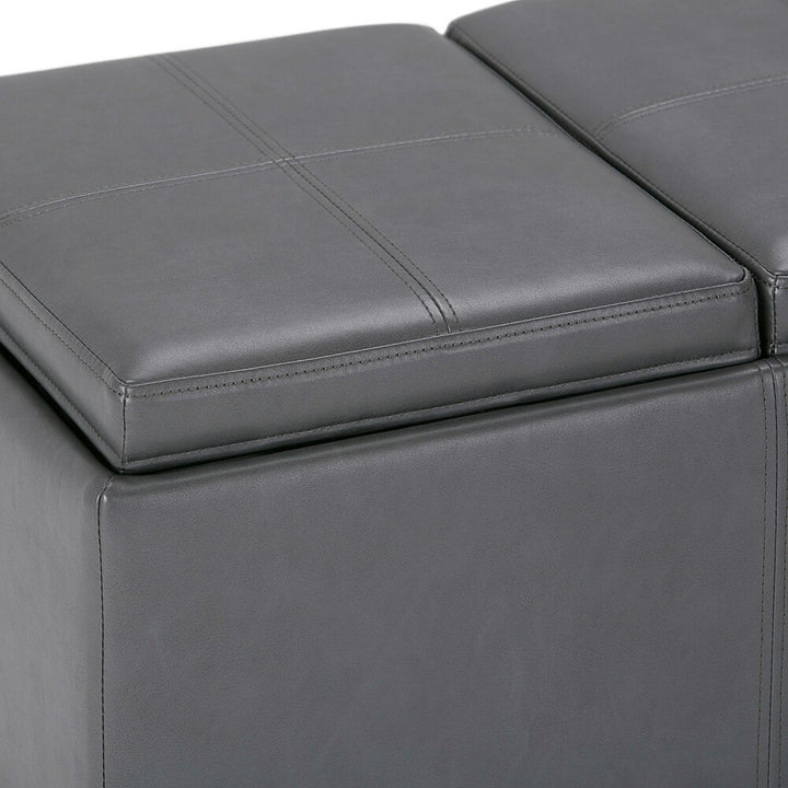 Simpli Home - Avalon 42 inch Wide Contemporary Rectangle Storage Ottoman - Stone Gray_9