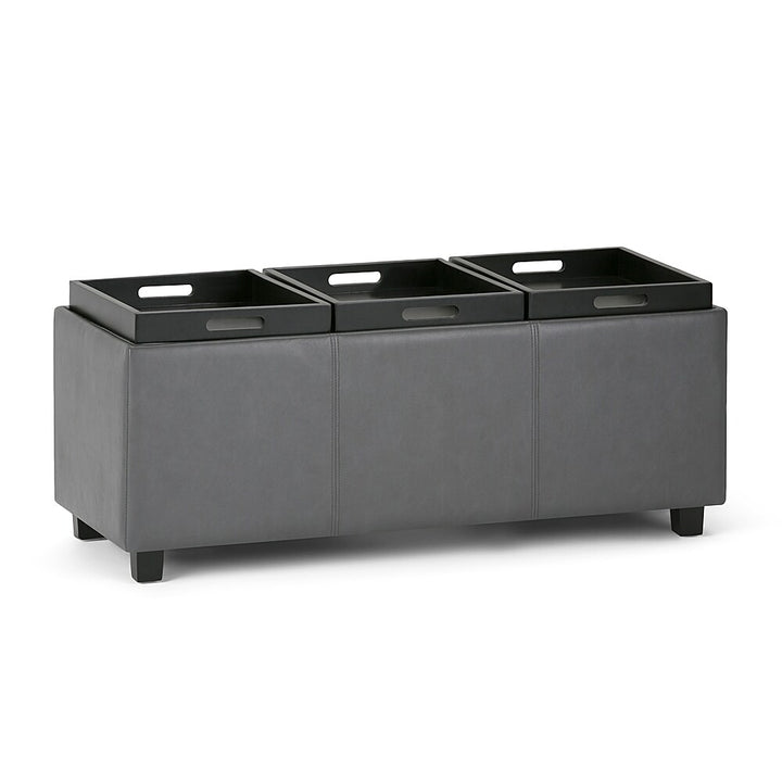 Simpli Home - Avalon 42 inch Wide Contemporary Rectangle Storage Ottoman - Stone Gray_5