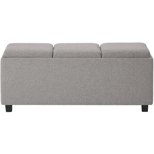 Simpli Home - Avalon Rectangular Contemporary Wood/Engineered Wood Ottoman With Inner Storage - Gray Cloud_0