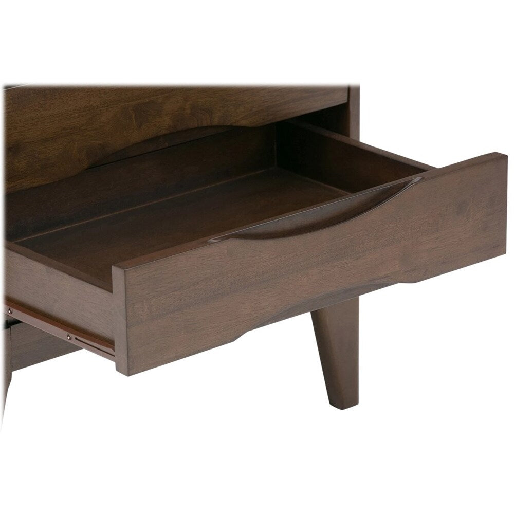 Simpli Home - Harper Square Mid-Century Modern Solid Hardwood 2-Drawer End Table - Dark Walnut Brown_3