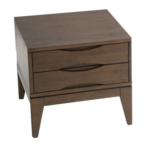 Simpli Home - Harper Square Mid-Century Modern Solid Hardwood 2-Drawer End Table - Dark Walnut Brown_2