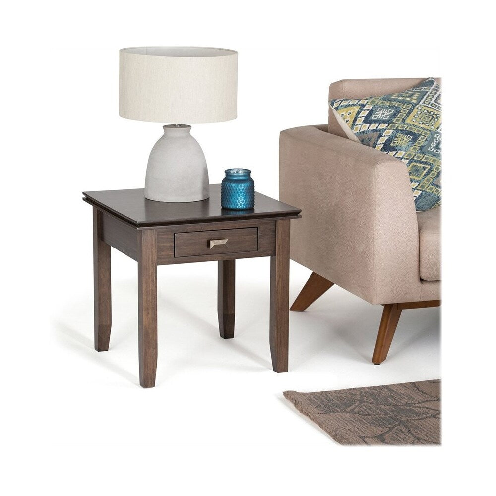Simpli Home - Artisan Square Contemporary Wood 1-Drawer End Side Table - Natural Aged Brown_2