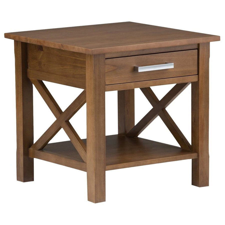 Simpli Home - Kitchener Rectangular Contemporary Wood 1-Drawer Side Table - Medium Saddle Brown_0