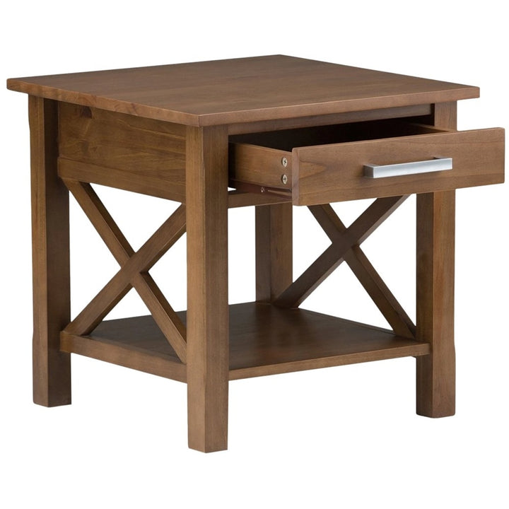 Simpli Home - Kitchener Rectangular Contemporary Wood 1-Drawer Side Table - Medium Saddle Brown_5