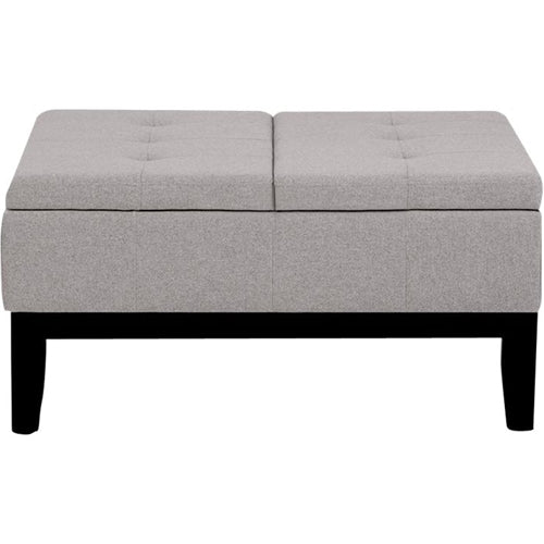 Simpli Home - Dover Square Contemporary Wood/Foam Ottoman With Inner Storage - Gray Cloud_0