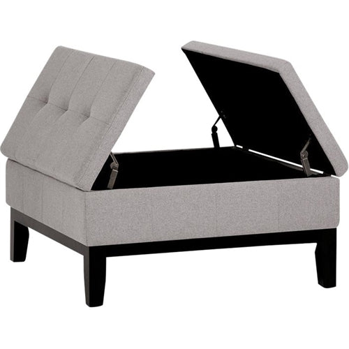 Simpli Home - Dover Square Contemporary Wood/Foam Ottoman With Inner Storage - Gray Cloud_2