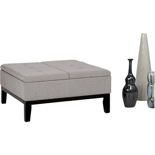 Simpli Home - Dover Square Contemporary Wood/Foam Ottoman With Inner Storage - Gray Cloud_1
