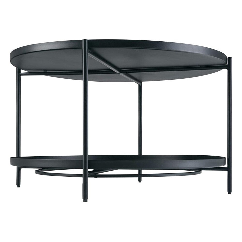 Simpli Home - Monet Round Modern Industrial Metal Coffee Table - Black_1