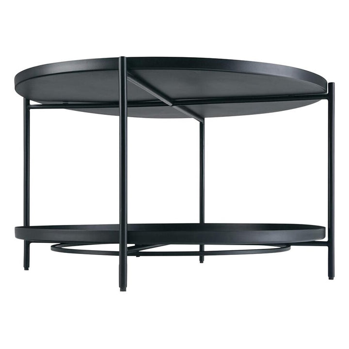 Simpli Home - Monet Round Modern Industrial Metal Coffee Table - Black_1