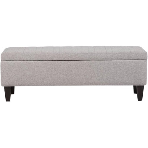 Simpli Home - Monroe Rectangular Contemporary Foam/Plywood Ottoman With Inner Storage - Gray Cloud_0