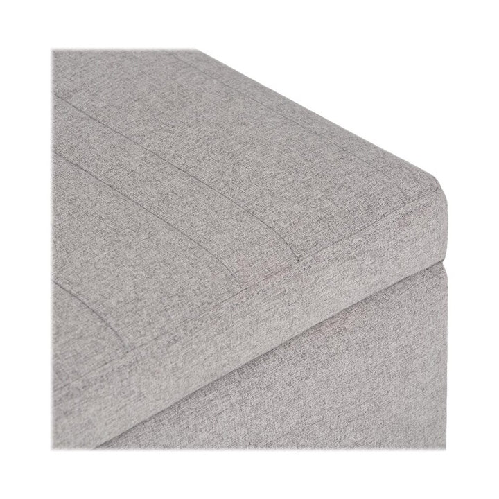 Simpli Home - Monroe Rectangular Contemporary Foam/Plywood Ottoman With Inner Storage - Gray Cloud_8