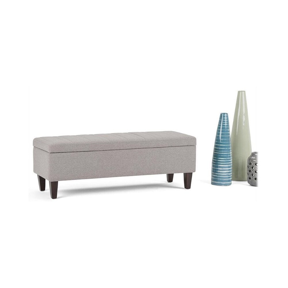 Simpli Home - Monroe Rectangular Contemporary Foam/Plywood Ottoman With Inner Storage - Gray Cloud_1